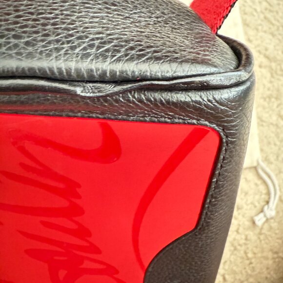$1095 Auth. CHRISTIAN LOUBOUTIN Made in ITALY Unisex Black Leather Toiletry Bag - Picture 12 of 12
